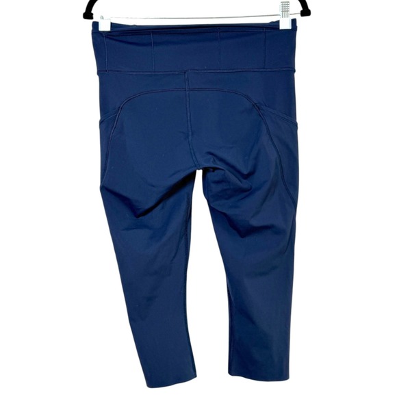 Lululemon Fast And Free Crop II Nulux 19" Leggings Midnight Navy Size 10 Running - Picture 4 of 6